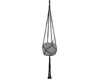 LECHUZA Macramé Cotton PURE 120 - Plantenhanger - 120 cm lengte - zwart - 100% katoen