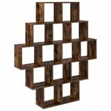 vidaXL Wandplank Gerookt eiken 120 x 20 x 136 cm Bewerkt hout