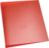 Q-CONNECT ringmap, PP, 2 ringen, 25 mm, transparant rood