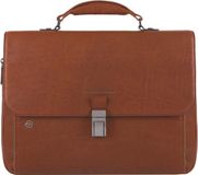 Piquadro Blue Square Sacoche pour ordinateur portable en cuir marron