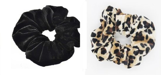 Love Fashion Haarwokkel Scrunchie - NU TIJDELIJK IN PRIJS VERLAAGD - Haarelastiek Luipaard - Panterprint / Tijgerprint Wokkel - Velvet Leopard Elastiek