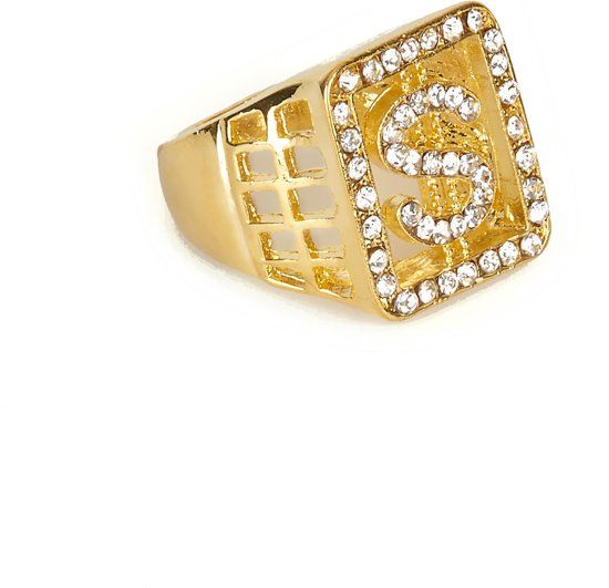 Generik Goudkleurige dollar ring - Verkleedattribuut