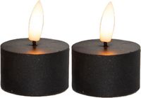 Anna's Collection LED theelichtjes - 2x st - Noir - D4 x H5 cm