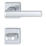 Deurset DUBLIN op rozet hoekig toilet, aluminium zilver geanodiseerd