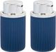 Berilo Zeeppompje/Dispenser Roma - 2x - Blauw/Zilver - Kunststof - 8 x 15 cm - 420 ml
