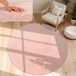 Paco Home Tapis Rond 120 cm Rose Polyester Court Lavable Antidérapant Moderne Uni