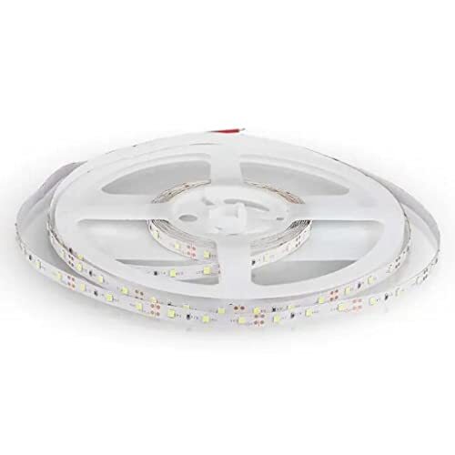 V-tac Ledstrip 5 meter 4,2 W per meter, SMD 3528, kleur van het licht koudwit, 6500 K voor gebruik binnenshuis met plakstrip, voeding met 12 volt.