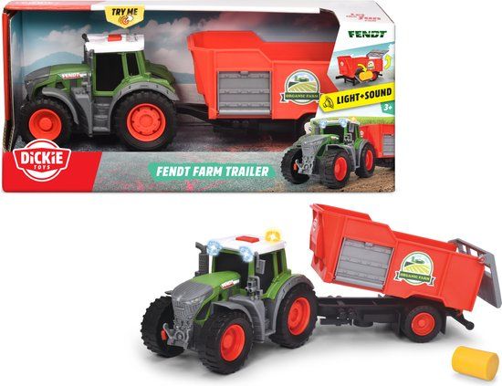 Dickie Fendt Farm Trailer - Tractor - Green/Red - 3+ Years