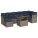 vidaXL 8-delige Loungeset met kussens, poly rattan, acacia, grijs