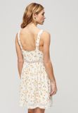 Superdry Cami jurk met V-hals en kanten afwerking Dames Jurken White Ditsy Floral