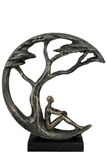 Casablanca decoratieve figuur sculptuur van kunsthars - dromerdroom - met spreukkanhanger - decoratine interieur - kleur: brons - hoogte 32 cm