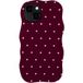 Selencia Vivid Wavy Backcover met MagSafe voor de Apple iPhone 14 / 13 - Happy Dots Burgundy
