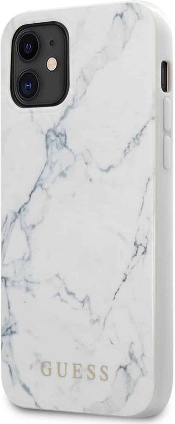 Guess Marble Hard Case voor Apple iPhone 12 Mini (5.4") - Wit