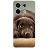 Xiaomi Bedrukt siliconen hoesje compatibel met Xiaomi Redmi Note 13 Pro 5G Chiot marron
