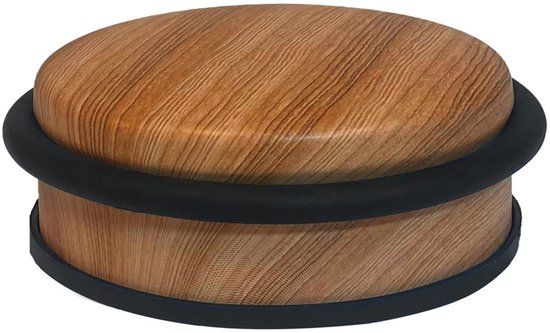 ALBA Deurstopper Roestvrij Staal Houtlook Bruin/Zwart 10.20 cm