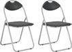 vidaXL Opklapbare stoelen, 2 stuks, zwart kunstleer