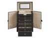 JOYFURNOS 6-Tier Jewelry Box with 5 Drawers, Large Capacity Storage, Mirror, Lockable, Jewelry Organizer, Gift for Loved Ones, for Watches, Black