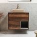 Hudson Reed Hoxton Meuble de lavabo suspendu 80cm Chêne foncé Comprend éclairage LED et lavabo à poser rectangulaire Beige (Sand)