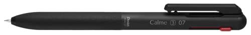 Pentel BXA107A-A Calme balpen, duidelijk gedempt klikgeluid, gripzone in lederlook, navulbaar, bal 0,7 mm = lijndikte 0,35 mm, schrijfkleur zwart, 1 VE = 10 stuks