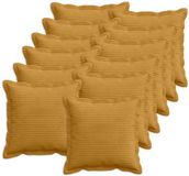 vidaXL - Kussensloop - 12 stuks - Corduroy - Geel - 50 x 50 cm