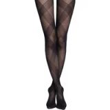 Conte elegant Music Damespanty met diagonale strepen, geometrisch patroon, dik, elastisch met katoenen inzetstuk, modern, stijlvol, voor dagelijks gebruik, hoge kwaliteit, zwart