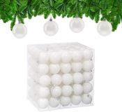 Relaxdays boules de Noël set de 100 - Ø 6 cm - brillant - plastique - blanc
