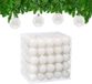 Relaxdays boules de Noël set de 100 - Ø 6 cm - brillant - plastique - blanc