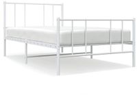 vidaXL Bedframe met hoofd- en voeteneinde metaal wit 100x200 cm