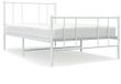 vidaXL Bedframe met hoofd- en voeteneinde metaal wit 100x200 cm