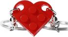Go Go Gadget - Bouwsteen sleutelhanger - Hart - Rood - 2-delig - Unisexe
