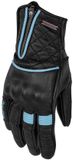 Rusty Stitches Lilly Dames Motorhandschoenen - Zwart/blauw - Maat XS