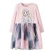 NAME IT Robe 'NMFSori Frozen' bleu marine / bleu ciel / jaune clair / rose pastel