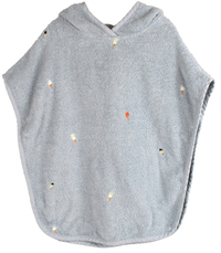 FILIBABBA FILIBABBA Badponcho met borduurmotief Pearl Blauw