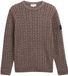Tom Tailor - Pull en maille à torsades - Taille M - marron blanc cassé plaqué