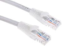 RS PRO Ethernetkabel Cat.5e, 2m, grijze patchkabel, A RJ45 U/UTP stekker, B RJ45, PVC