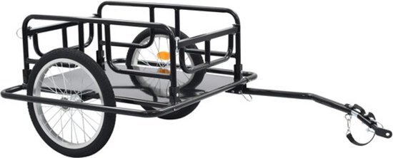 vidaXL Fietskar 130x73x48,5 cm staal zwart