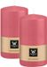 Wiedemann Cilinderkaars/stompkaars - 2x - roze - 12 x 6 cm - 33 branduren