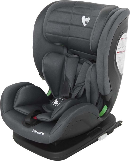 Prénatal Eclips Autostoel Groep 1/2/3 i-Size – Kinderzitje Auto Isofix – 9-36 kg - Grijs Zwart