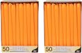 Conpax Candles Voordeelverpakking oranje dinerkaarsen/kandelaarkaarsen - Gotische kaarsen 100 stuks 25 cm - Tafel decoratie kaarsen