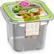 Hega hogar 3x Boîte de conservation 0,5 litre transparent/vert plastique/kunststof - Kiev - Boîte hermétique - Mealprep - Conservation des repas