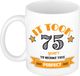 Bellatio Decorations Mok 75 jaar - Oranje - 300 ml - Keramiek