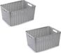 Plasticforte Opbergmand - 6x - Kastmand - rotan kunststof - zilver - 18 Liter - 29 x 39 x 20 cm