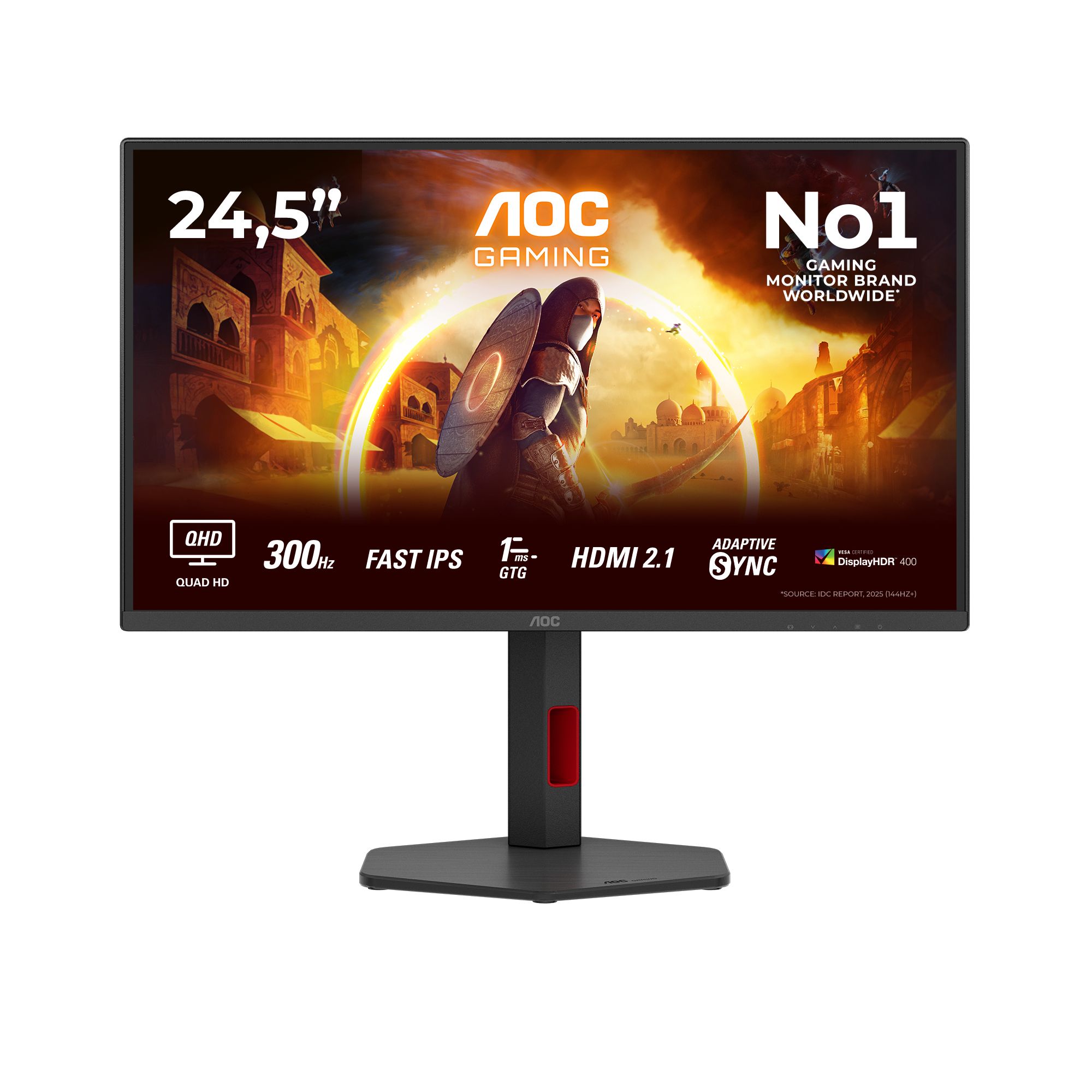 AOC G4 Q25G4SR 25" Quad HD 300Hz Gaming Monitor - HDMI 2.1, HDR400