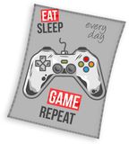 Sweet Home Game Fleece plaid Eat Sleep Repeat 150 x 200 cm