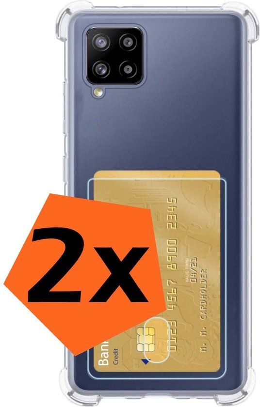 Samsung Galaxy A42 Hoesje - Transparant - 2 PACK - Shockproof - Met Kaarthouder