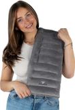 Chillaxy Coussin aux noyaux de cerise Long - Coussin chauffant Micro-ondes - Gris