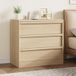 Chêne commode 3 tiroirs 40 X 75 X 78 cm, grand rangement vêtements pour chambre et salon