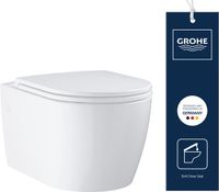 GROHE Start Toilet rond suspendu avec abattant SoftClose - sans bride - évacuation horizontale - sans réservoir encastré - blanc alpin