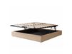 Lit coffre ouverture parallèle en bouclette sable 90x190 cm