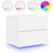 VidaXL Nachtkastjes met LED's, 2 stuks, wandgemonteerd, wit
